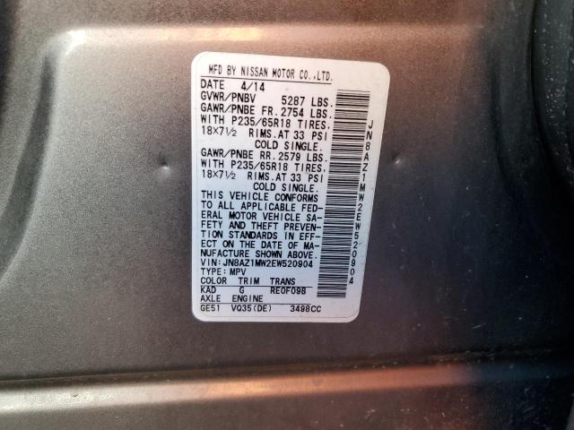JN8AZ1MW2EW520904 Nissan MURANO S