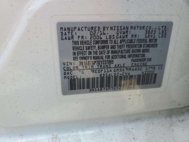 3N1AB7AP7GY237865 Nissan SENTRA S