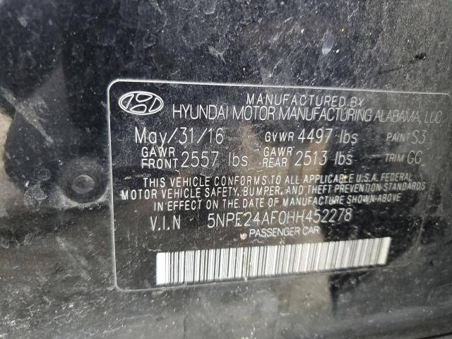 5NPE24AF0HH452278 Hyundai SONATA SE