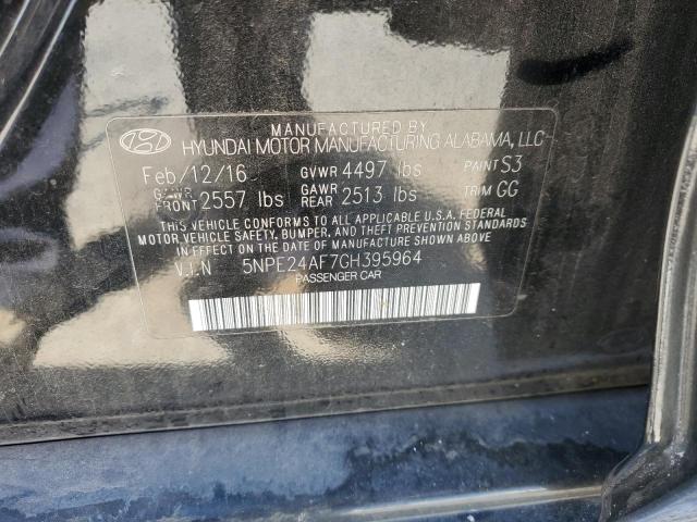 5NPE24AF7GH395964 Hyundai SONATA SE