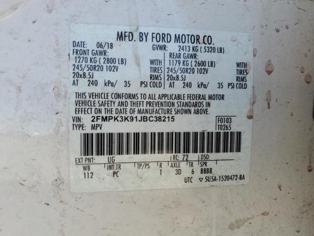 2FMPK3K91JBC38215 Ford Edge Titanium