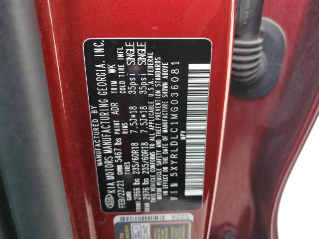 5XYRLDLC1MG036081 KIA SORENTO S