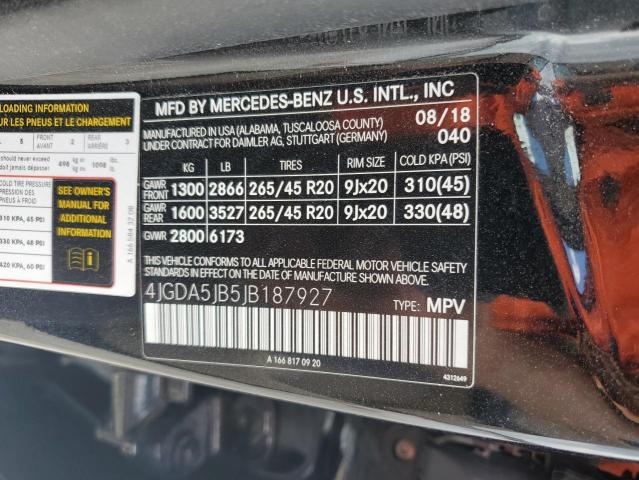 4JGDA5JB5JB187927 2018 MERCEDES-BENZ GLE-CLASS, photo no. 14