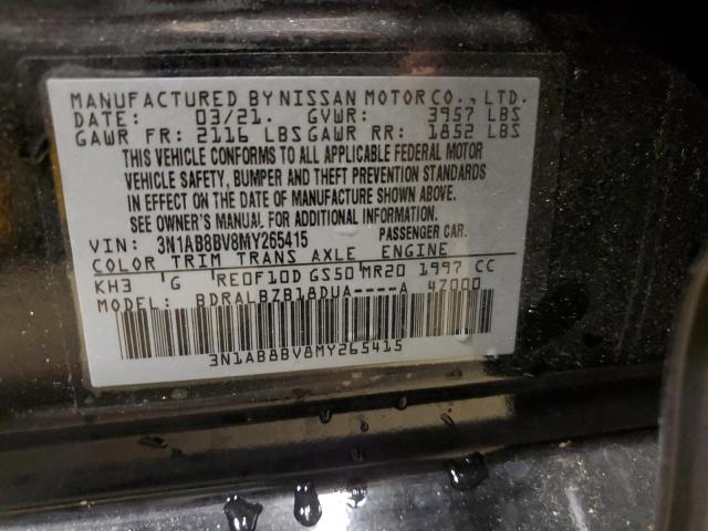 3N1AB8BV8MY265415 Nissan Sentra S 12