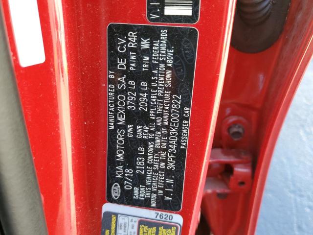 3KPF34AD3KE007822 KIA Forte Gt Line