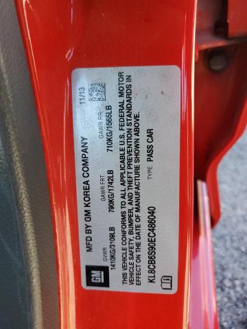 2014 Chevrolet Spark Ls VIN: KL8CB6S90EC486040 Lot: 66639103