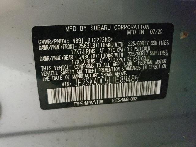 JF2SKADC5LH589485 | 2020 SUBARU FORESTER