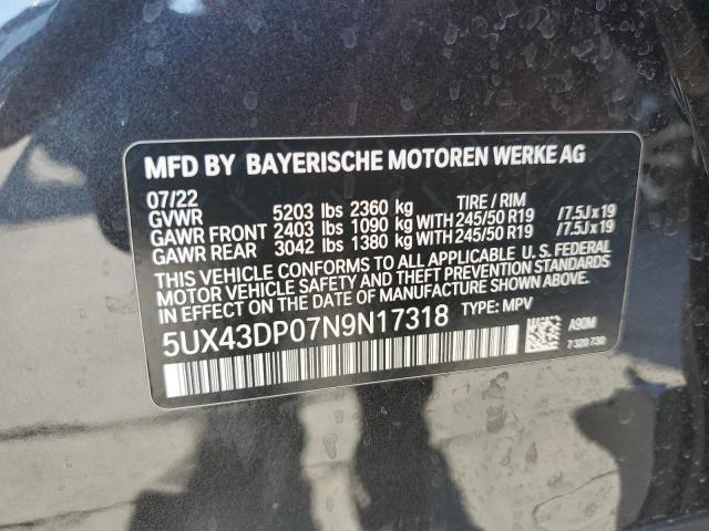 5UX43DP07N9N17318 2022 BMW X3, photo no. 13