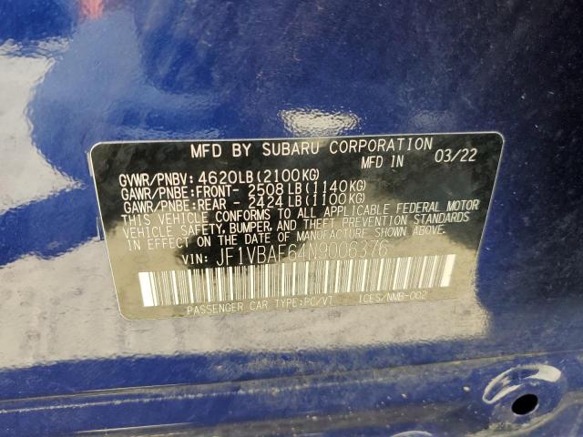 JF1VBAF64N9006376 Subaru Wrx Premium