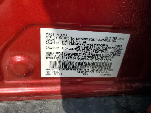 4A4AP3AU8FE052922 Mitsubishi Outlander Sport Es
