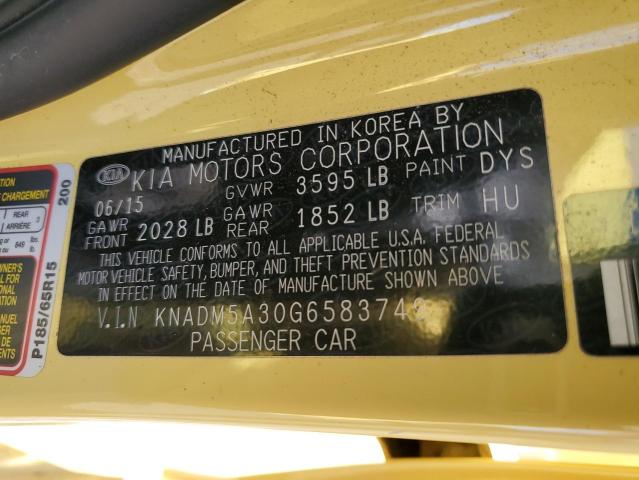 KNADM5A30G6583749 KIA RIO LX