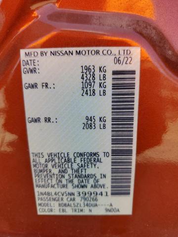 1N4BL4CV5NN399941 Nissan ALTIMA SR