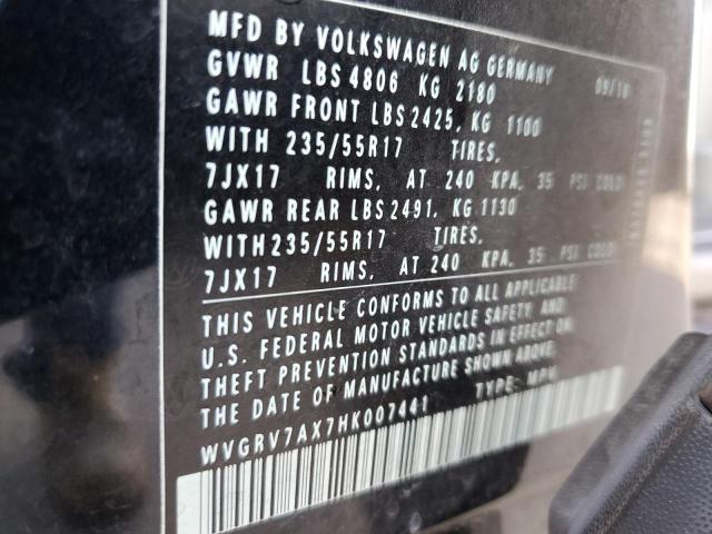 2017 VOLKSWAGEN TIGUAN WOL - WVGRV7AX7HK007441