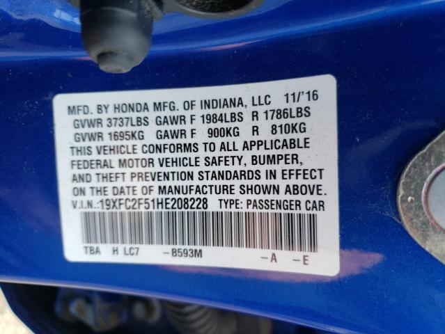 19XFC2F51HE208228 Honda Civic Lx