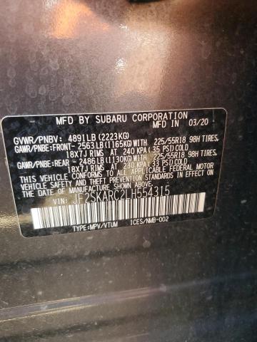 2020 SUBARU FORESTER S - JF2SKARC2LH554315