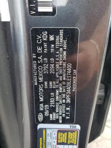 3KPF34AD9LE174400 KIA Forte Gt Line