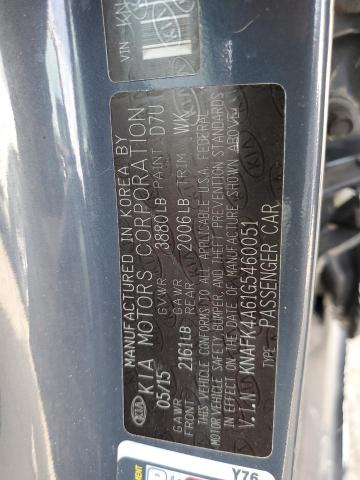 KNAFK4A61G5460051 KIA FORTE LX
