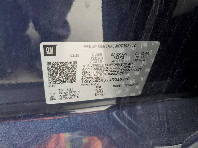 1GYS4DKJ1JR310210 Cadillac Escalade Platinum