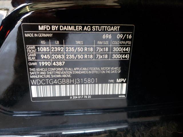 WDCTG4GB8HJ315801 Mercedes-Benz Gla 250 4matic