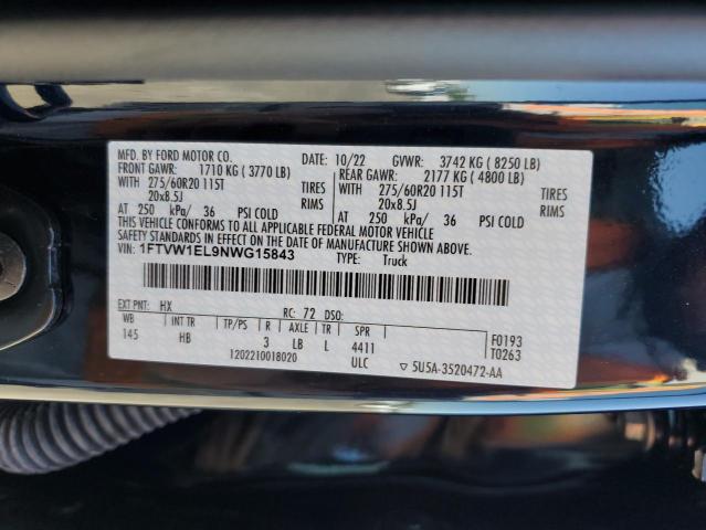 2022 FORD F150 LIGHT 1FTVW1EL9NWG15843