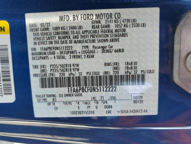 1FA6P8CF0N5112222 Ford MUSTANG GT