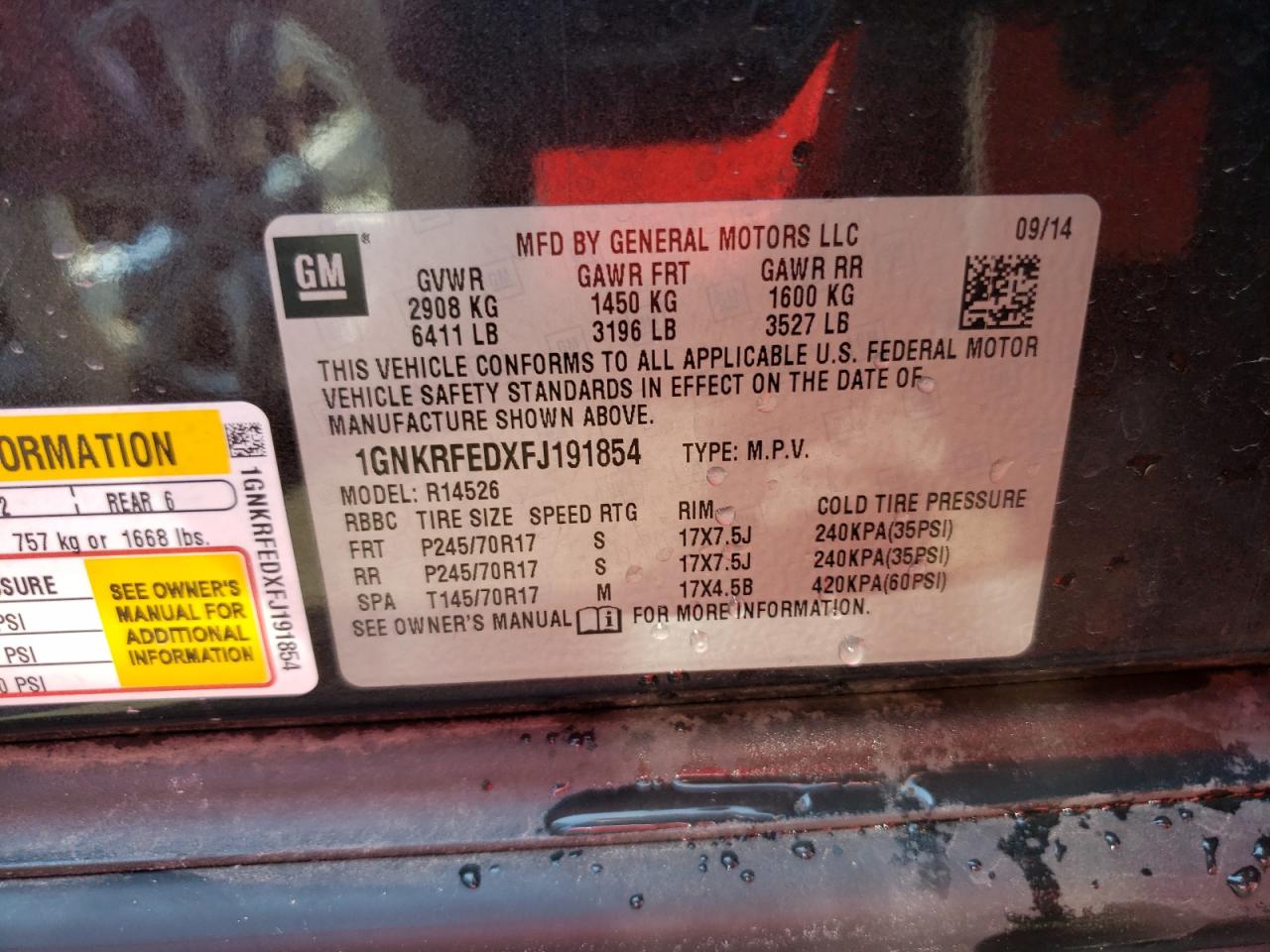 1GNKRFEDXFJ191854 2015 Chevrolet Traverse Ls 1GNKRFEDXFJ191854 2015 Chevrolet Traverse Ls