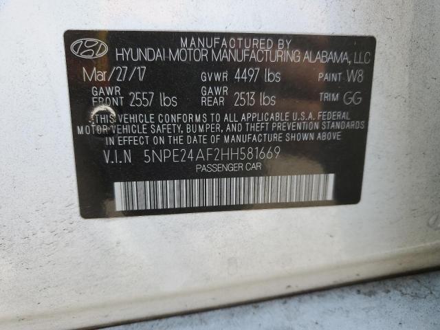 5NPE24AF2HH581669 | 2017 HYUNDAI SONATA SE