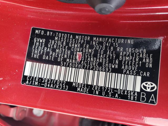 2015 TOYOTA COROLLA L - 5YFBURHE7FP306693