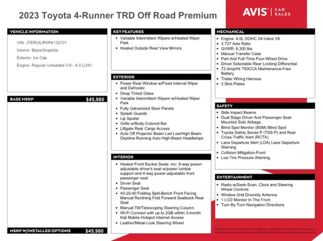 2023 TOYOTA 4RUNNER SE - JTERU5JR5P6132731