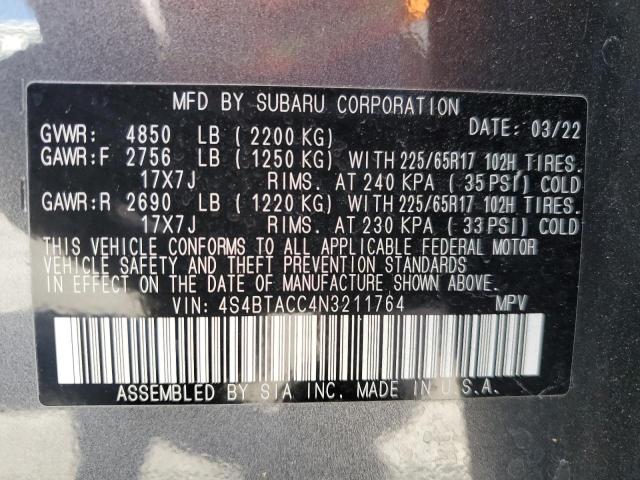 4S4BTACC4N3211764 Subaru Outback Premium