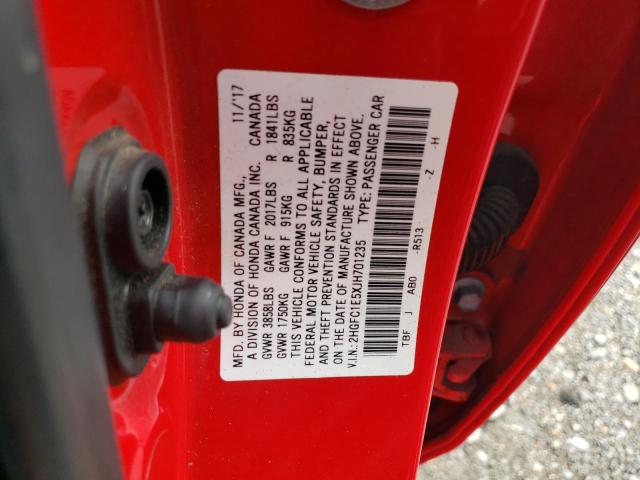 2018 Honda Civic Si VIN: 2HGFC1E5XJH701235 Lot: 52883424