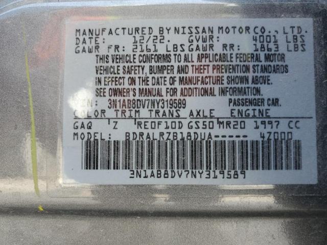 3N1AB8DV7NY319589 Nissan SENTRA SR