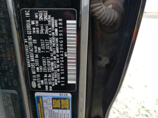 5XYPG4A39HG191188 KIA SORENTO LX