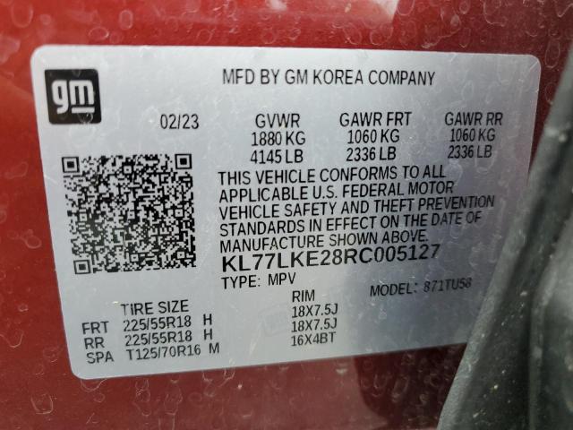 2024 CHEVROLET TRAX ACTIV - KL77LKE28RC005127