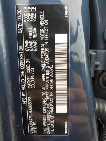 2020 VOLVO S60 T6 INS 7JRA22TL7LG065053