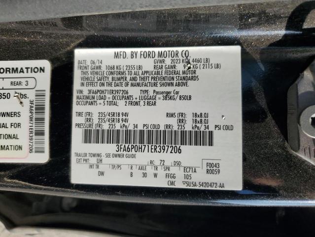 3FA6P0H71ER397206 Ford FUSION SE