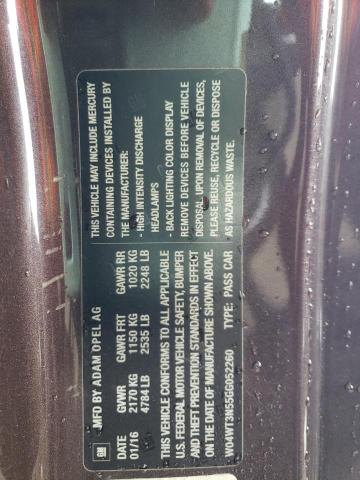 2016 BUICK CASCADA PR - W04WT3N55GG052260