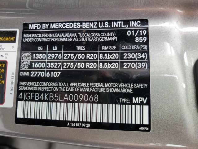 4JGFB4KB5LA009068 2020 MERCEDES-BENZ GLE-CLASS, photo no. 12