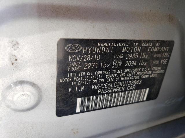2019 HYUNDAI IONIQ BLUE - KMHC65LC3KU133843