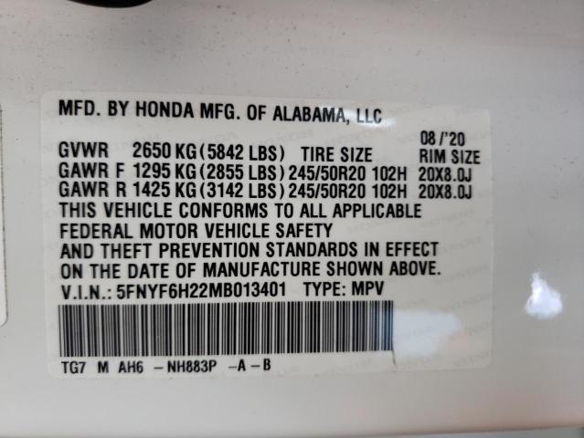 5FNYF6H22MB013401 Honda Pilot SE 13