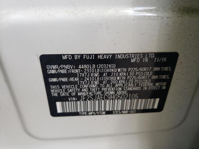 JF2SJAEC9HG502105 Subaru Forester 2.5i Premium