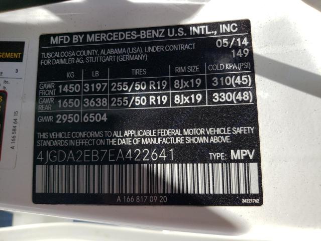 VIN 4JGDA2EB7EA422641 2014 Mercedes-Benz ML-Class, ... no.13