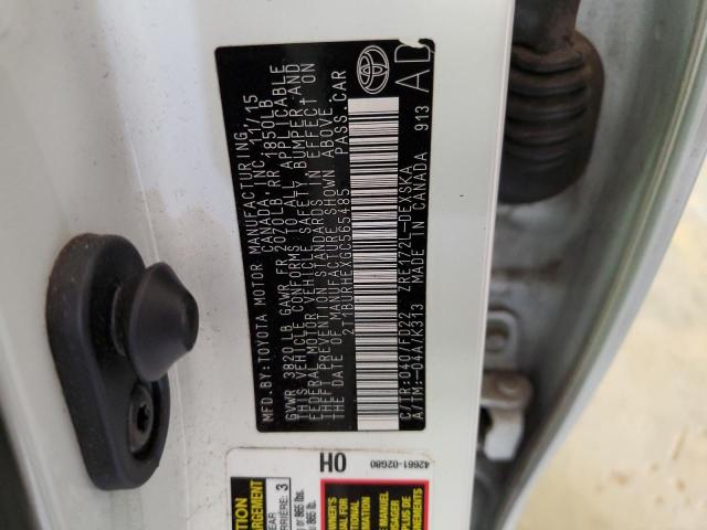2T1BURHEXGC565485 Toyota COROLLA L