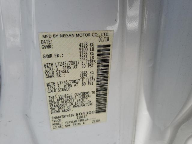 2018 NISSAN NV 1500 S - 1N6BF0KY4JN804300