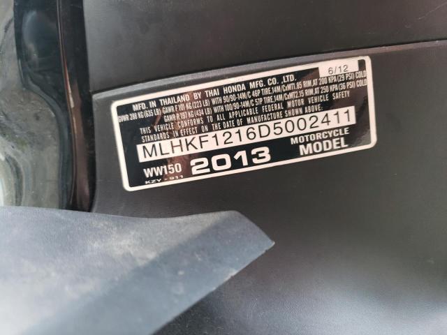 2013 HONDA PCX 150 MLHKF1216D5002411