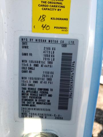 3N6CM0KN5MK693346 Nissan NV200 2.5S