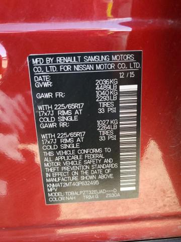 KNMAT2MT4GP632495 Nissan ROGUE S