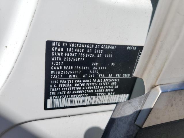 2017 VOLKSWAGEN TIGUAN WOL - WVGRV7AX1HW505272