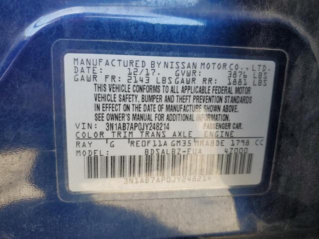 3N1AB7AP0JY248214 Nissan SENTRA S