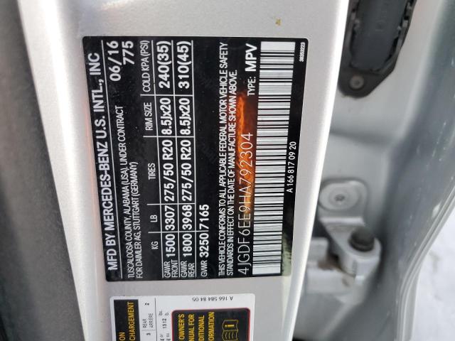 4JGDF6EE9HA792304 Mercedes-Benz Gls 450 4matic